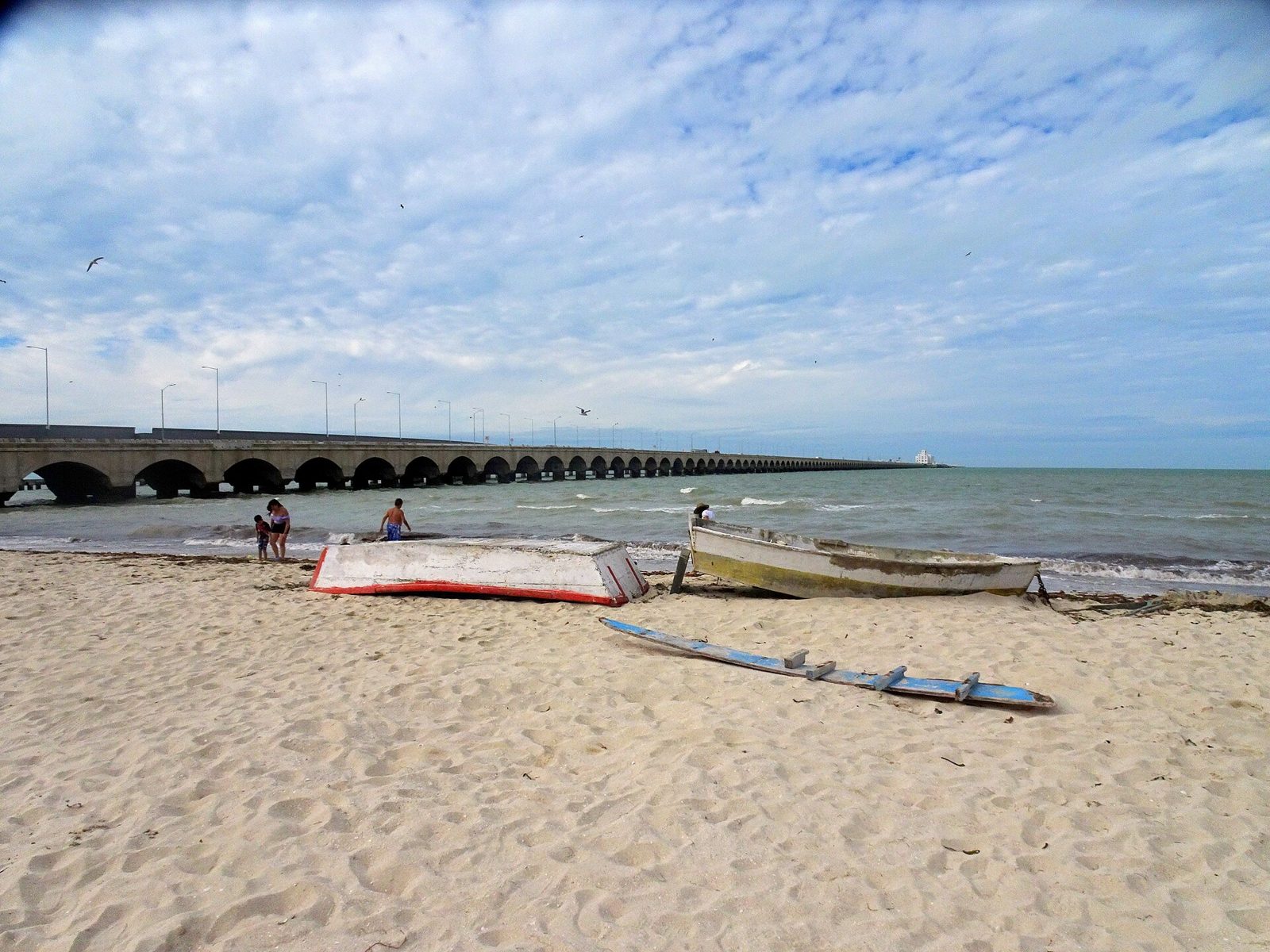 Kayaks on the sand at Progreso beach on the Yucatán Gulf coast